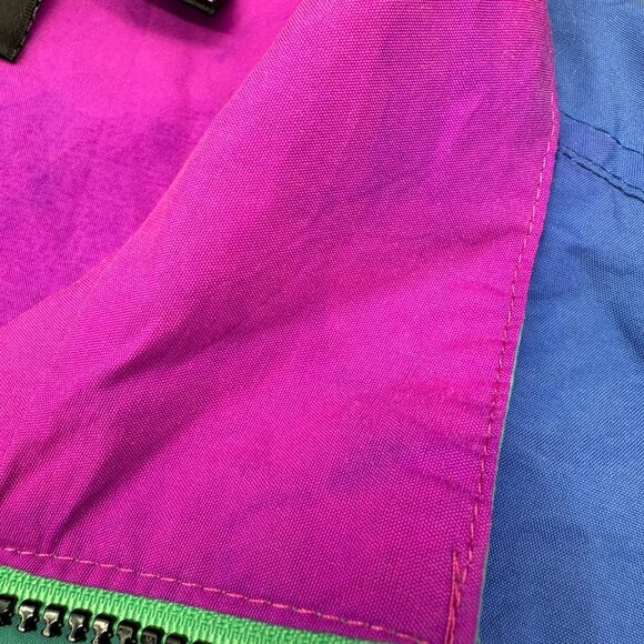 Vintage 90s Redsand Volley Gear Windbreaker Jacket S Blue Purple Green 1/4 Zip - Picture 6 of 8